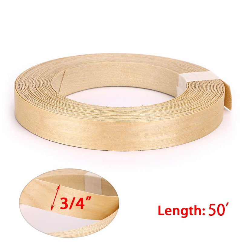 Skelang Birch Wood Veneer Edgebanding Preglued 3/4" x50', Flexible Wood Tape with Hot Melt Adhesive for Shelving, Cabinet, Furniture - Image 5
